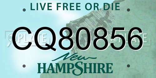 CQ80856 New Hampshire License Plate