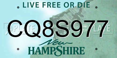 CQ8S977 New Hampshire License Plate