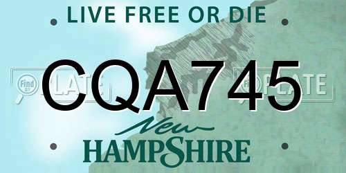 CQA745 New Hampshire License Plate