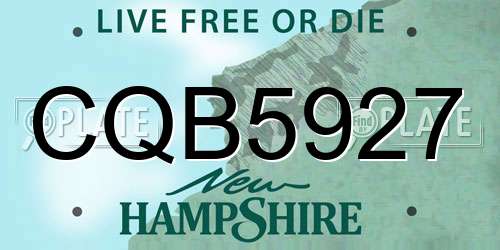 CQB5927 New Hampshire License Plate