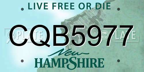 CQB5977 New Hampshire License Plate