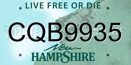 CQB9935 New Hampshire License Plate