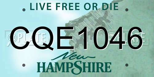 CQE1046 New Hampshire License Plate