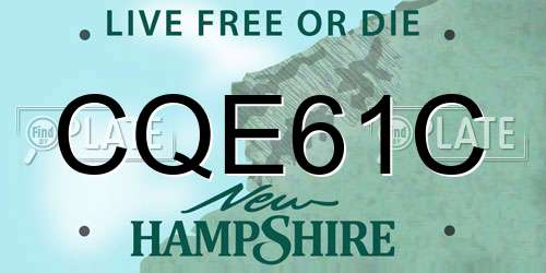 CQE61C New Hampshire License Plate
