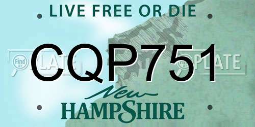 CQP751 New Hampshire License Plate