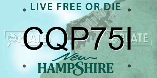 CQP75I New Hampshire License Plate