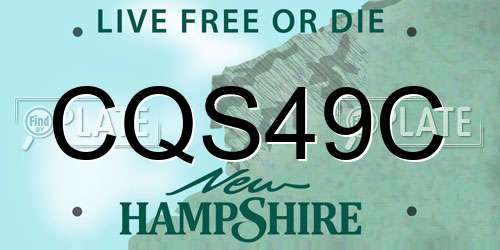 CQS49C New Hampshire License Plate