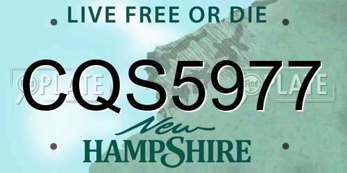 CQS5977 New Hampshire License Plate