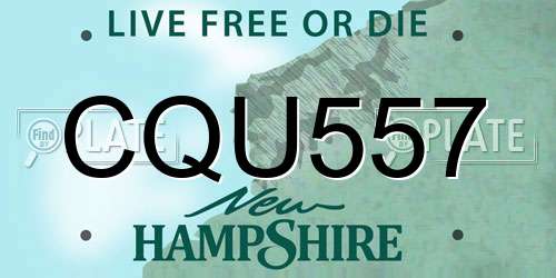 CQU557 New Hampshire License Plate