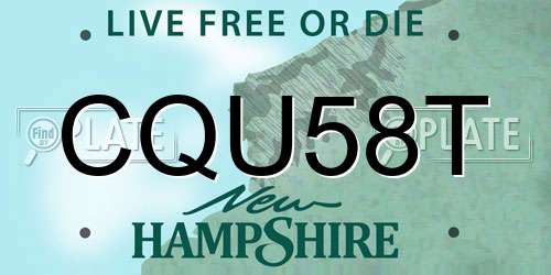 CQU58T New Hampshire License Plate