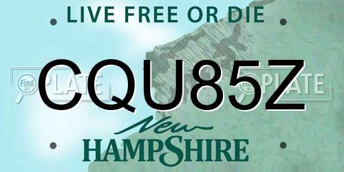 CQU85Z New Hampshire License Plate