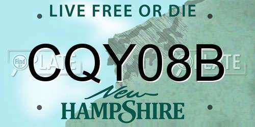 CQY08B New Hampshire License Plate