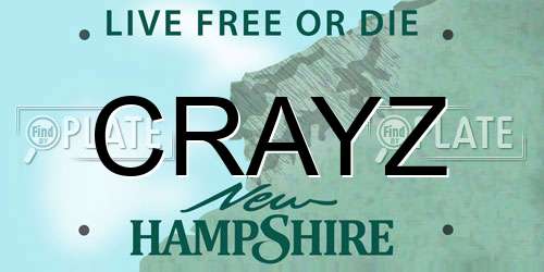 CRAYZ New Hampshire License Plate