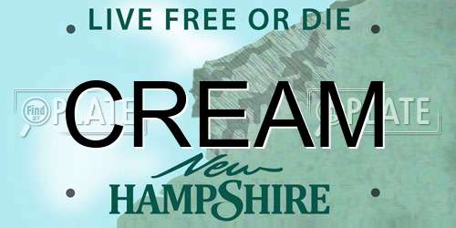 CREAM New Hampshire License Plate