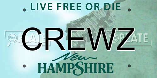 CREWZ New Hampshire License Plate
