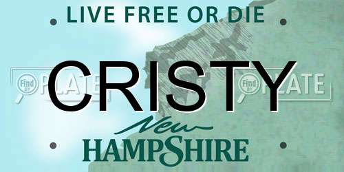 CRISTY New Hampshire License Plate