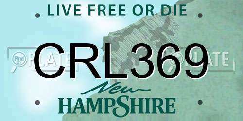 CRL369 New Hampshire License Plate