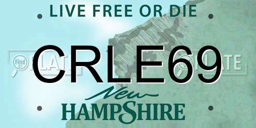 CRLE69 New Hampshire License Plate