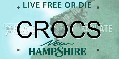CROCS New Hampshire License Plate