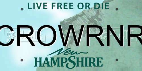 CROWRNR New Hampshire License Plate