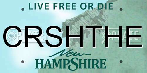 CRSHTHE New Hampshire License Plate