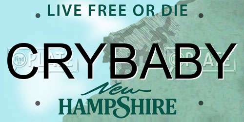 CRYBABY New Hampshire License Plate