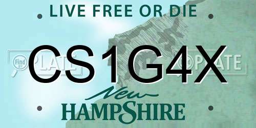 CS1G4X New Hampshire License Plate