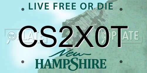 CS2X0T New Hampshire License Plate