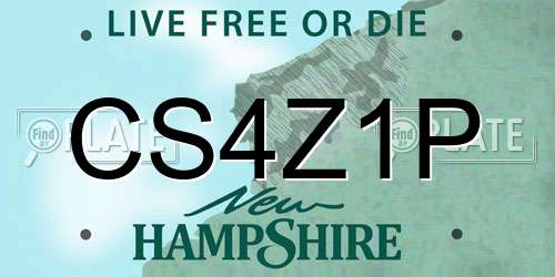CS4Z1P New Hampshire License Plate