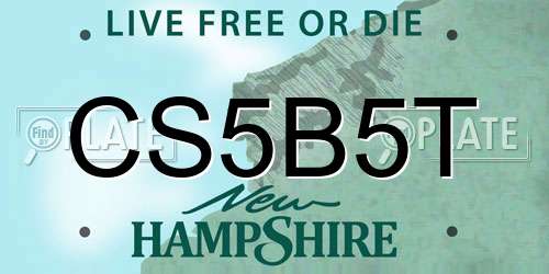 CS5B5T New Hampshire License Plate