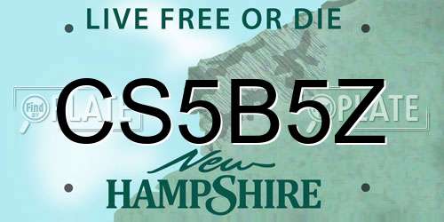 CS5B5Z New Hampshire License Plate