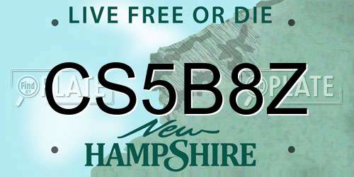 CS5B8Z New Hampshire License Plate