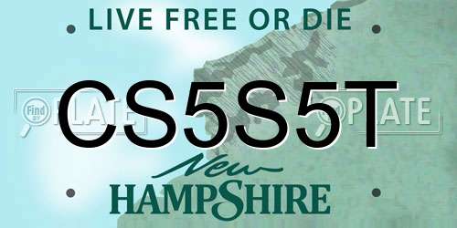 CS5S5T New Hampshire License Plate