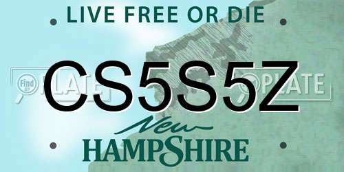CS5S5Z New Hampshire License Plate