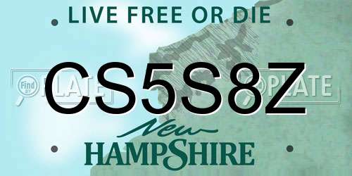 CS5S8Z New Hampshire License Plate
