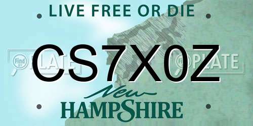 CS7X0Z New Hampshire License Plate