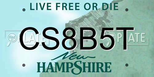 CS8B5T New Hampshire License Plate
