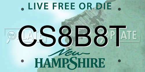 CS8B8T New Hampshire License Plate