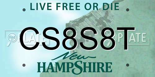 CS8S8T New Hampshire License Plate