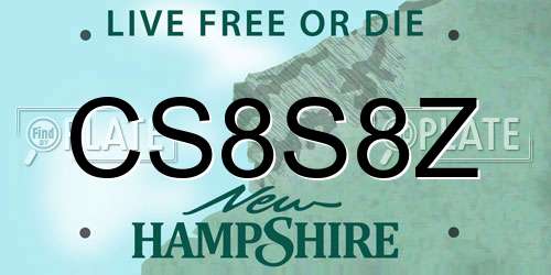 CS8S8Z New Hampshire License Plate