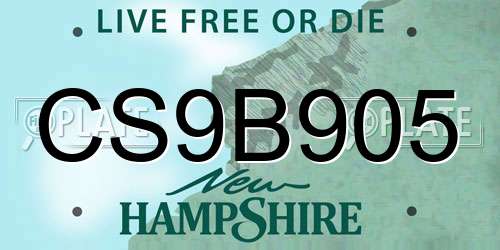 CS9B905 New Hampshire License Plate