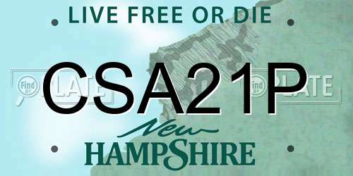 CSA21P New Hampshire License Plate