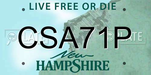 CSA71P New Hampshire License Plate