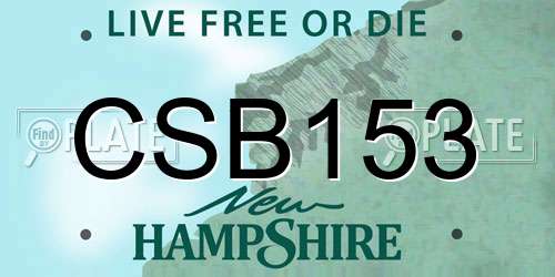 CSB153 New Hampshire License Plate
