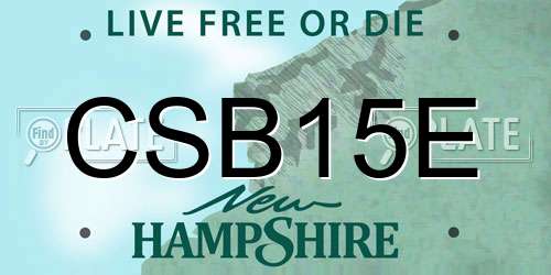 CSB15E New Hampshire License Plate