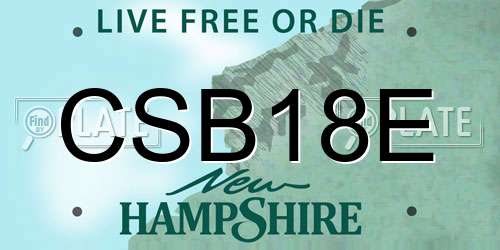 CSB18E New Hampshire License Plate