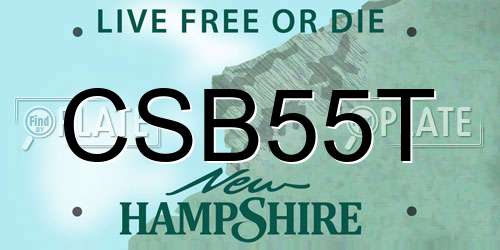 CSB55T New Hampshire License Plate