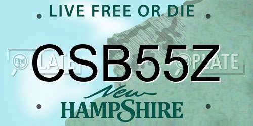 CSB55Z New Hampshire License Plate