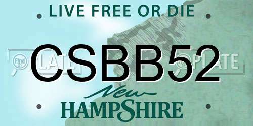 CSBB52 New Hampshire License Plate