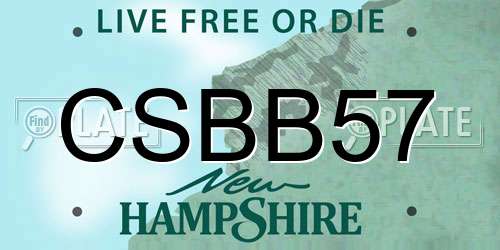 CSBB57 New Hampshire License Plate